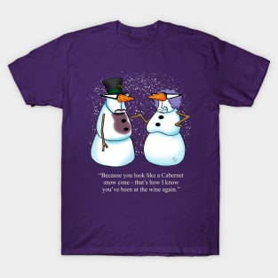 Funny Spectickles Wine Snowman Cartoon Humor T-Shirt